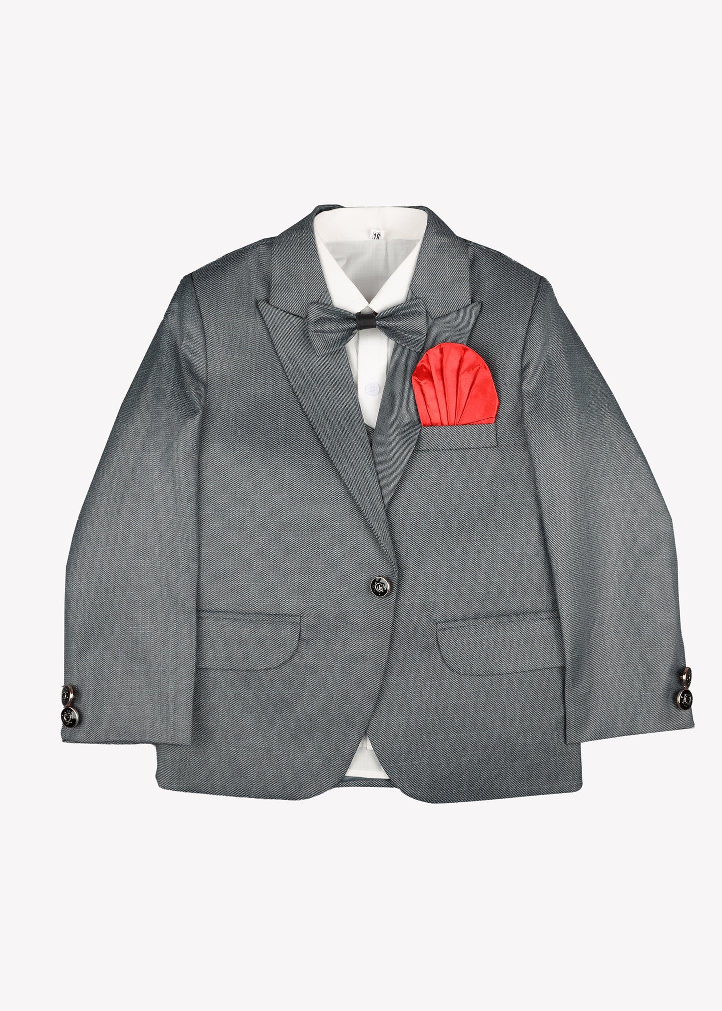 Boy's Coat Pant 5pcs- Dark Grey