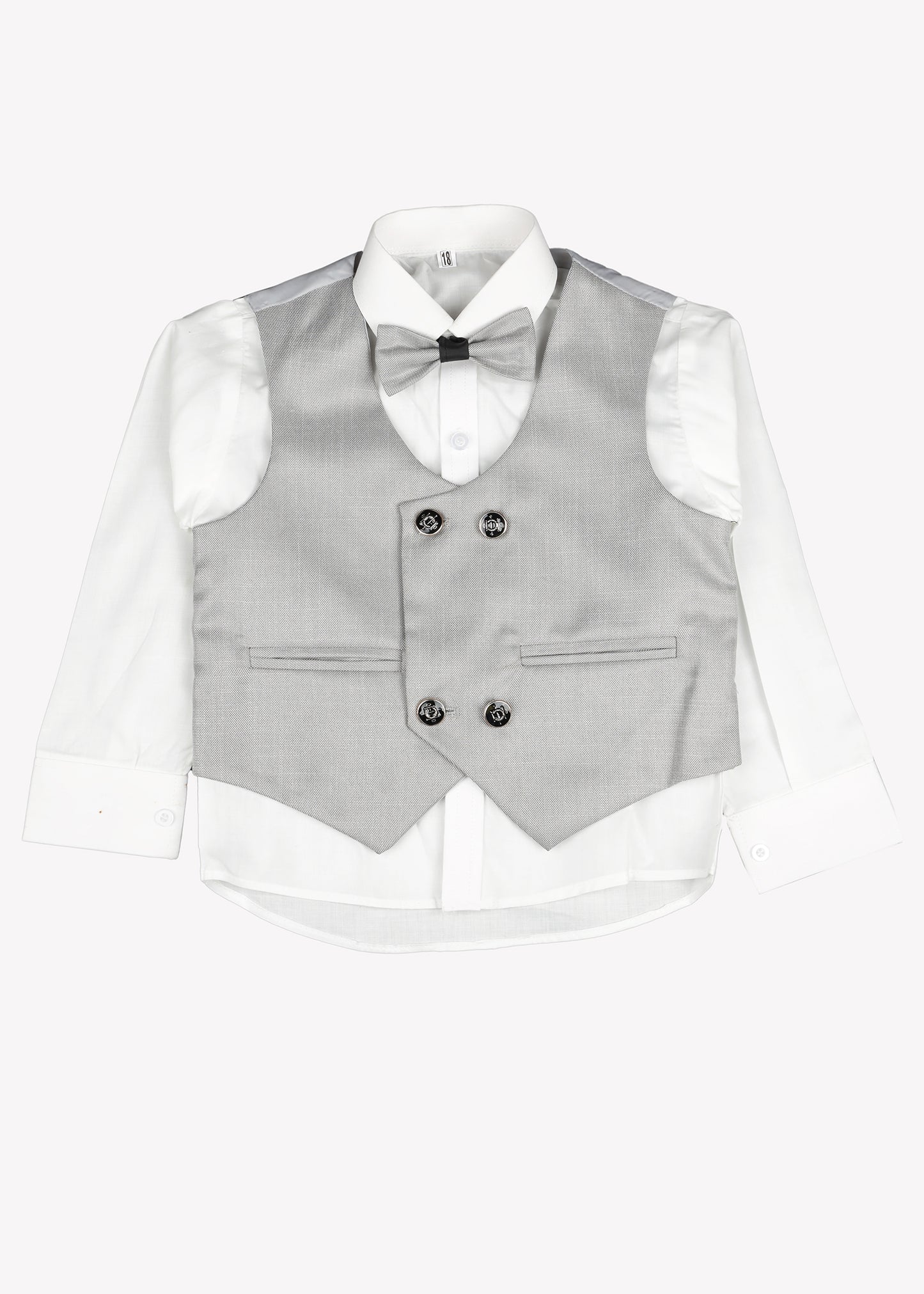 Boy's Coat Pant 5pcs-Light Grey