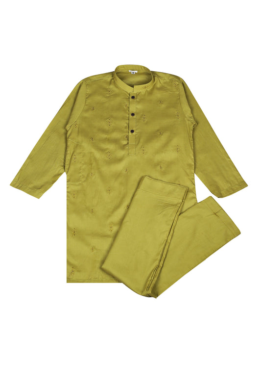 Boy's Embroidered Kurta & Trouser