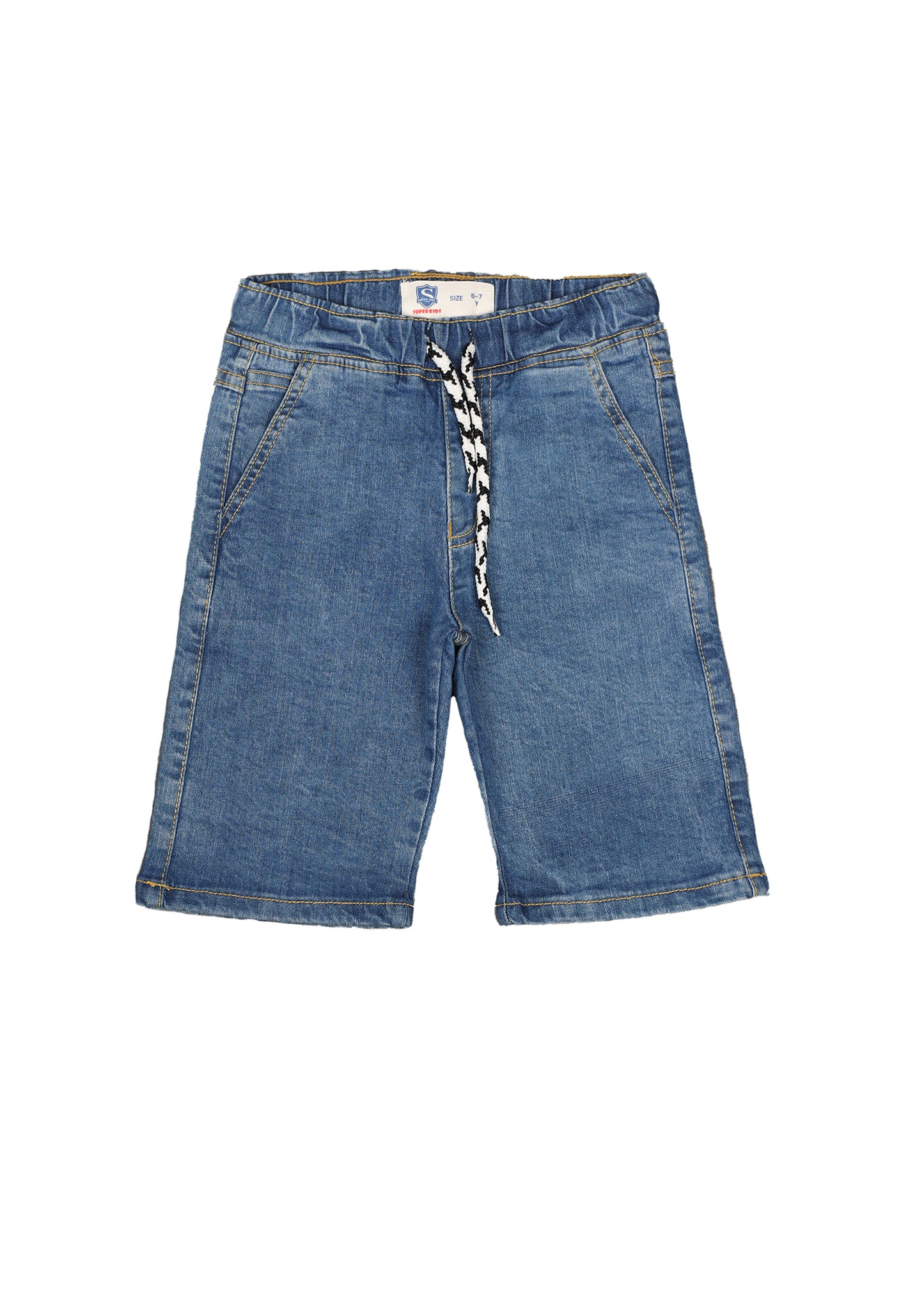Elastic Waist Denim Short