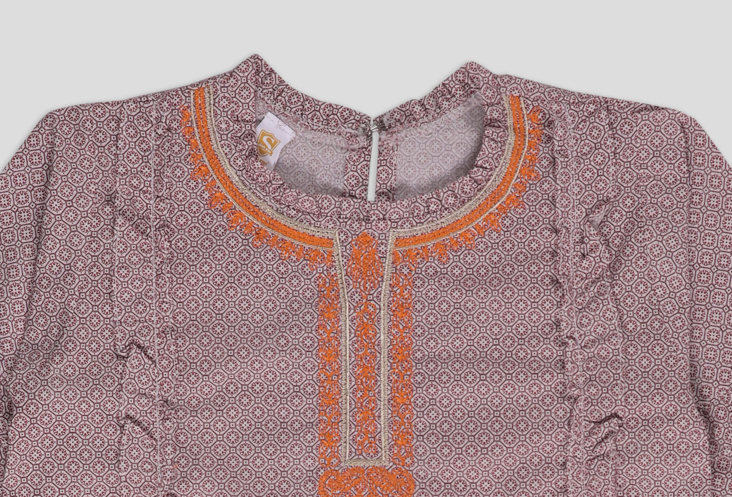 Printed Embroidered Top