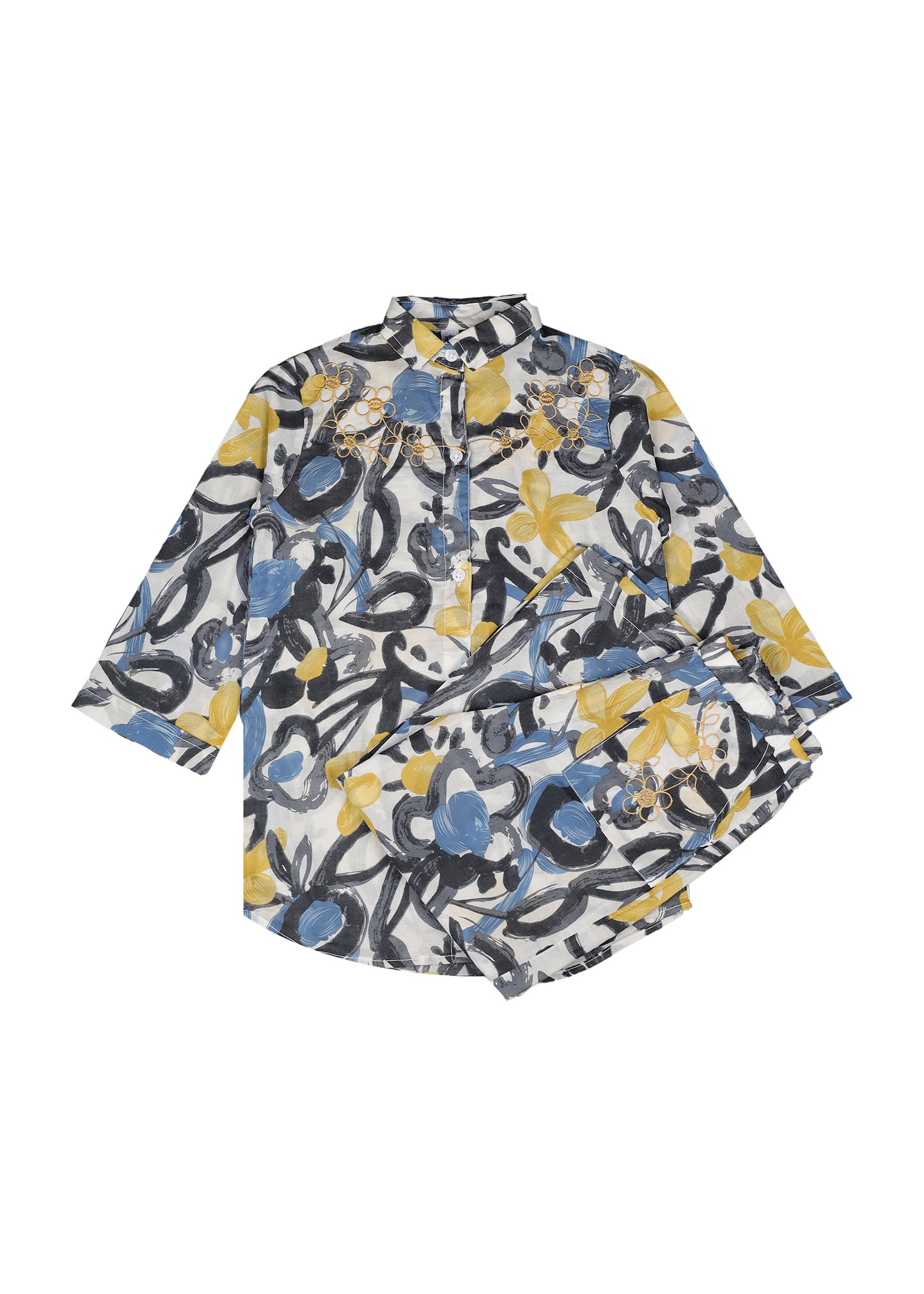 Embroidered Top With Trouser
