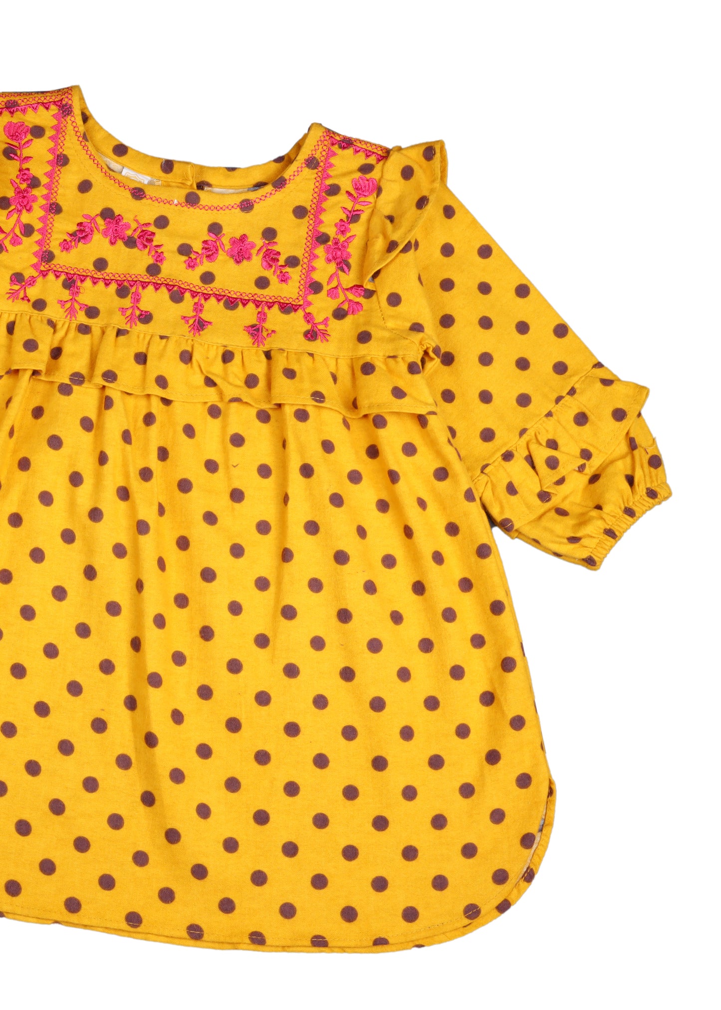 Mustard Embroiderd Top
