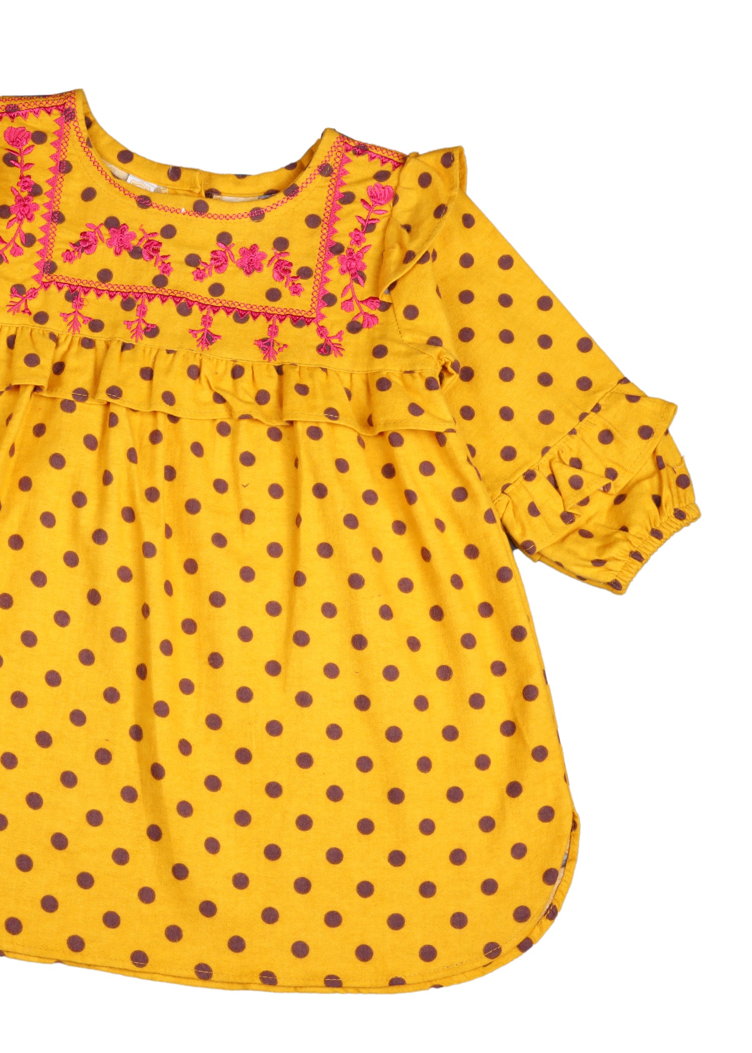 Mustard Embroiderd Top