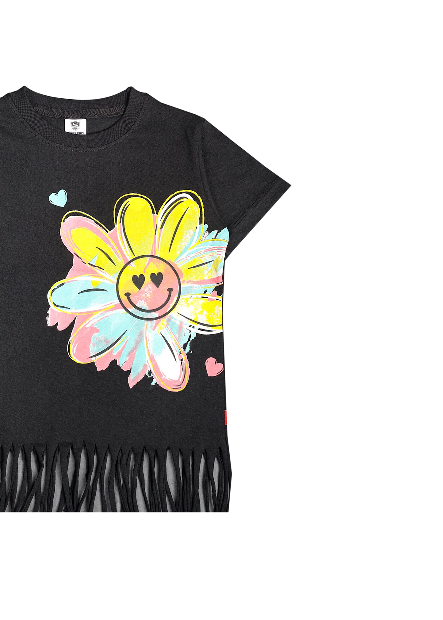 Floral Grapic Black T-Shirt