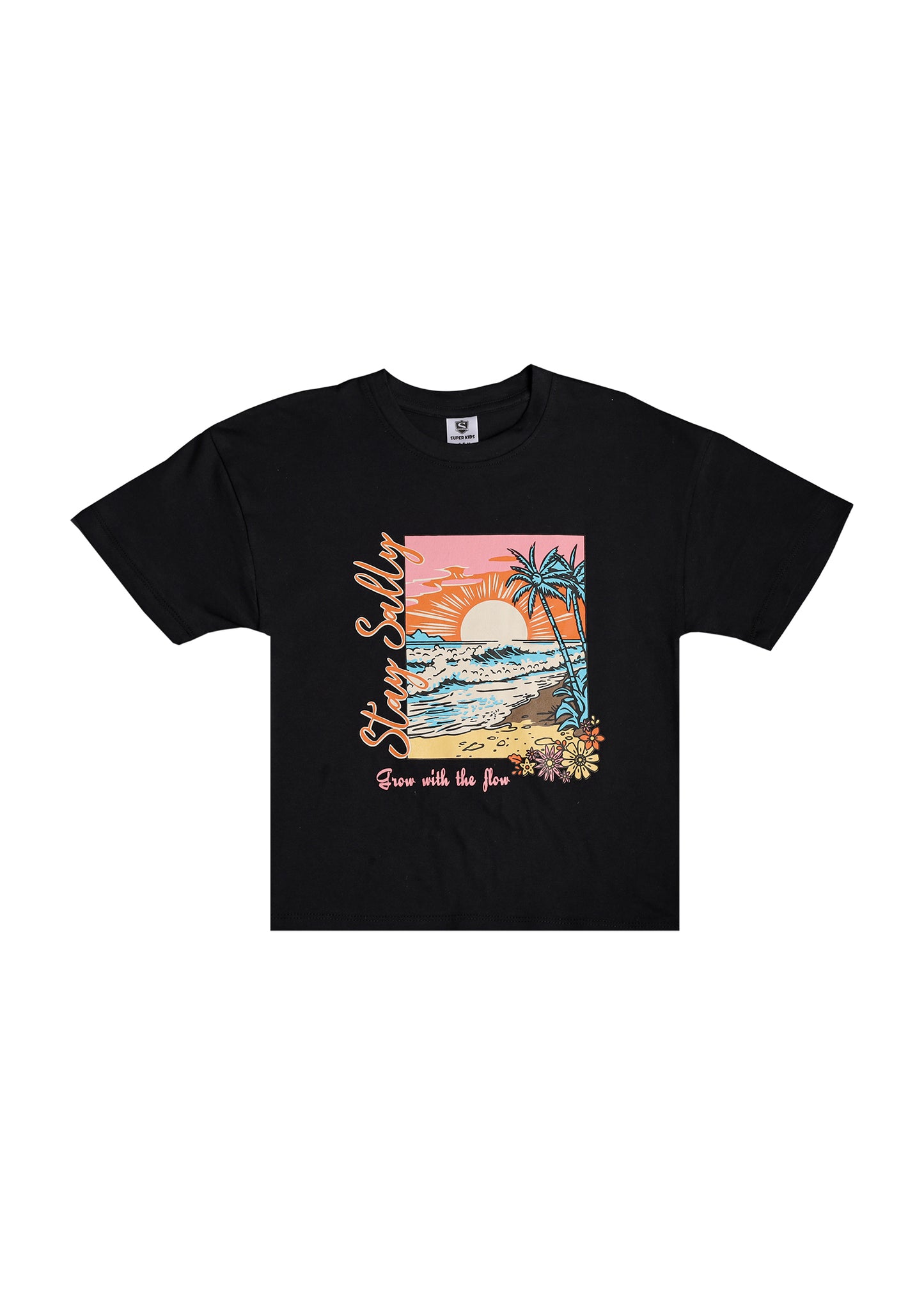 Black Down Shoulder T-Shirt