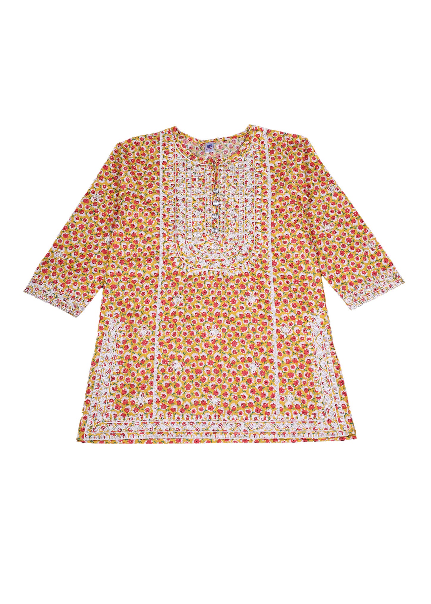 Embroidered Printed Top