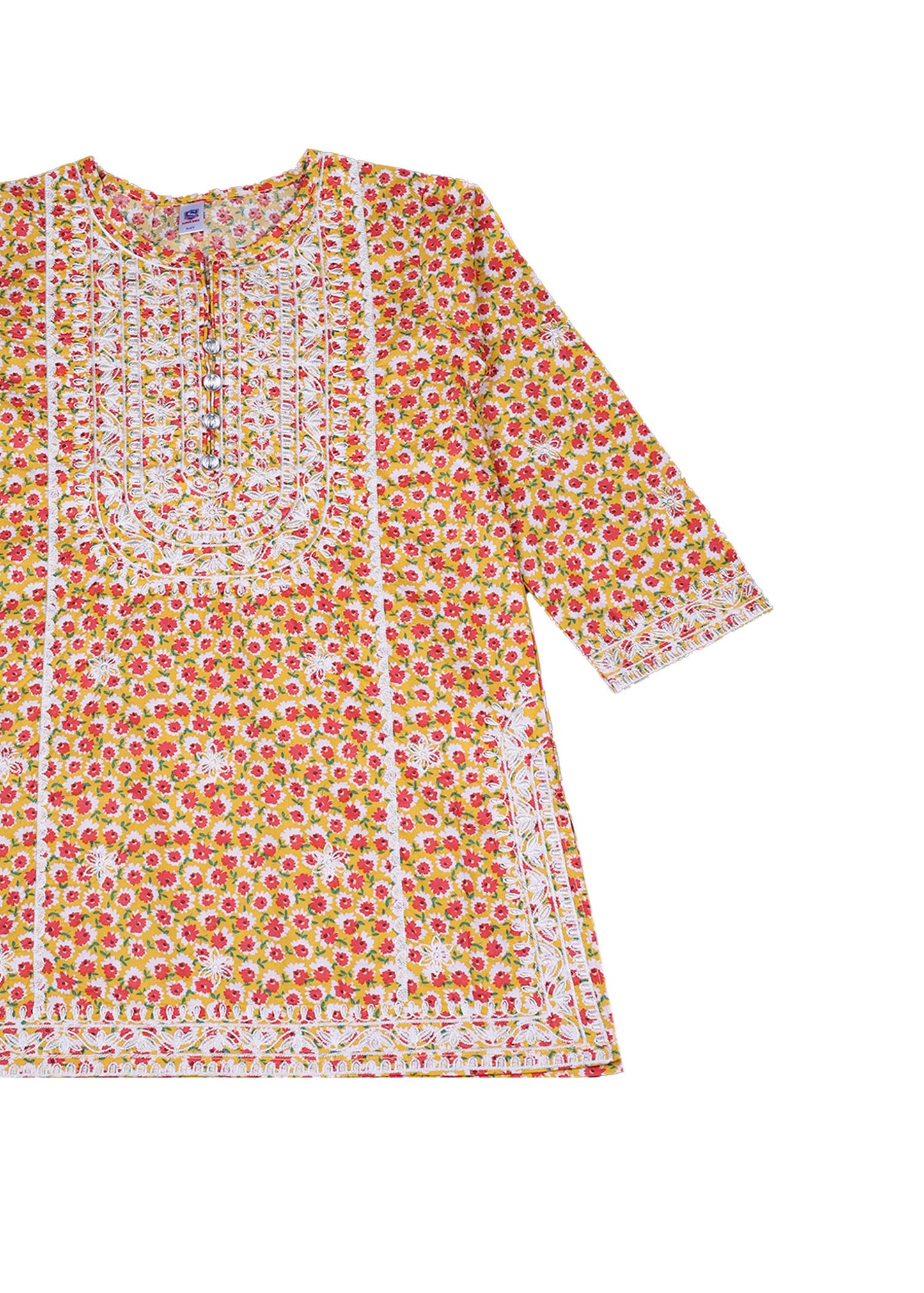 Embroidered Printed Top