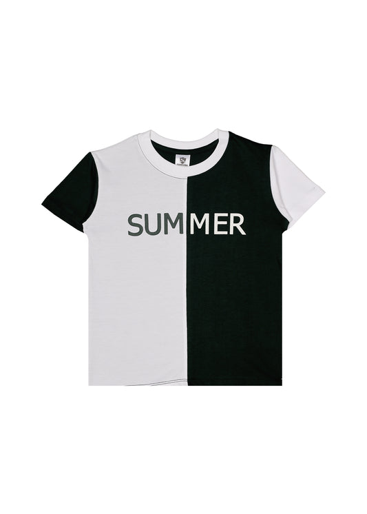 Summer Grapic White&Green T-Shirt