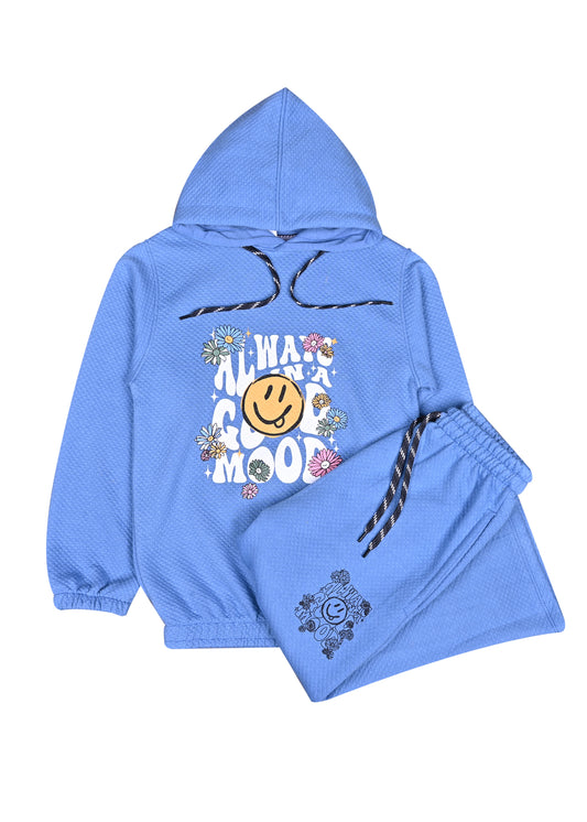 Always In A Good Mood Grapic Hoodie & Trouser Set