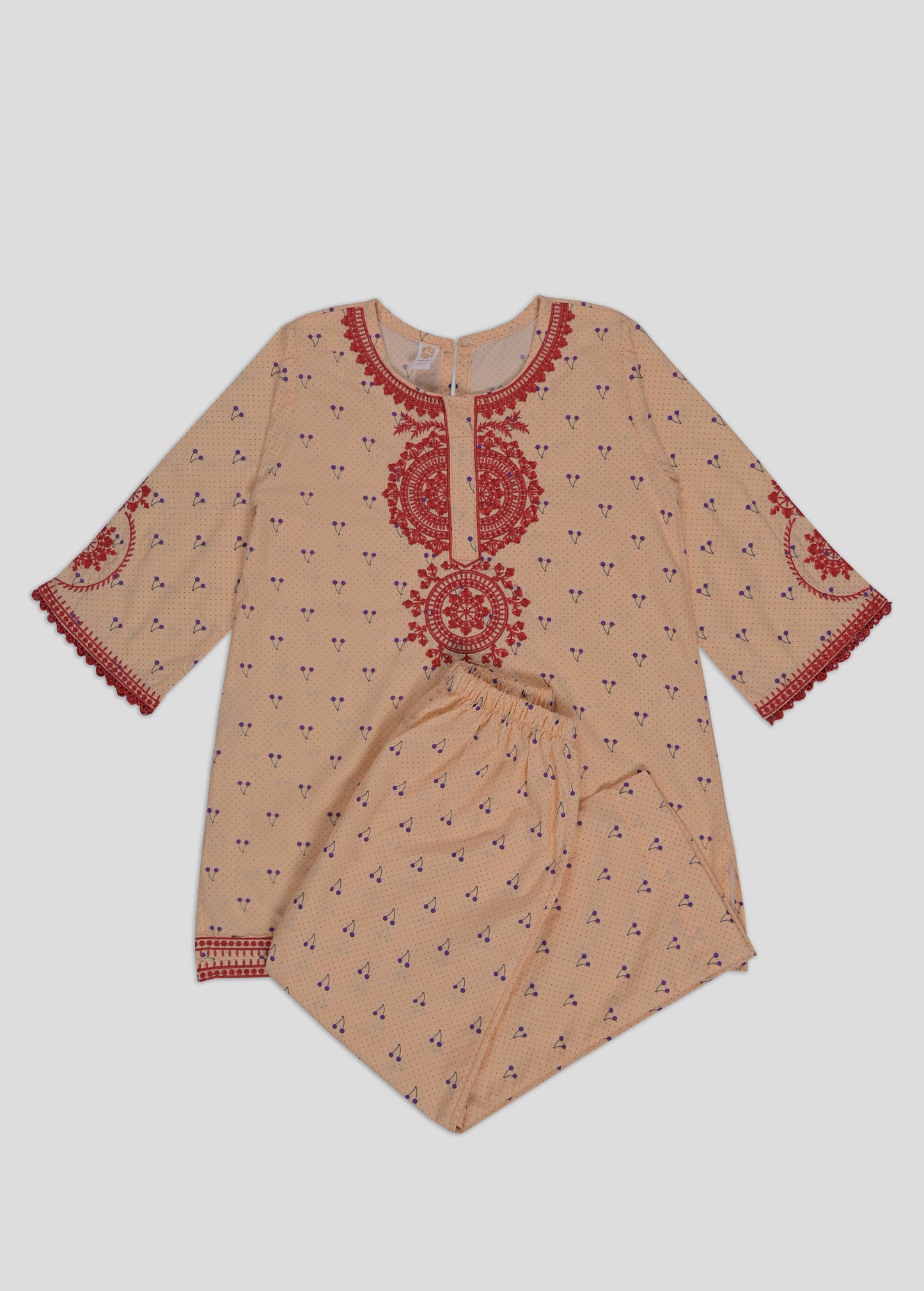 Printed Embroidered Kameez With Trouser