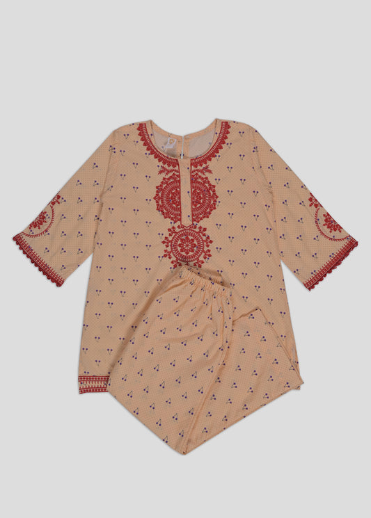 Printed Embroidered Kameez With Trouser