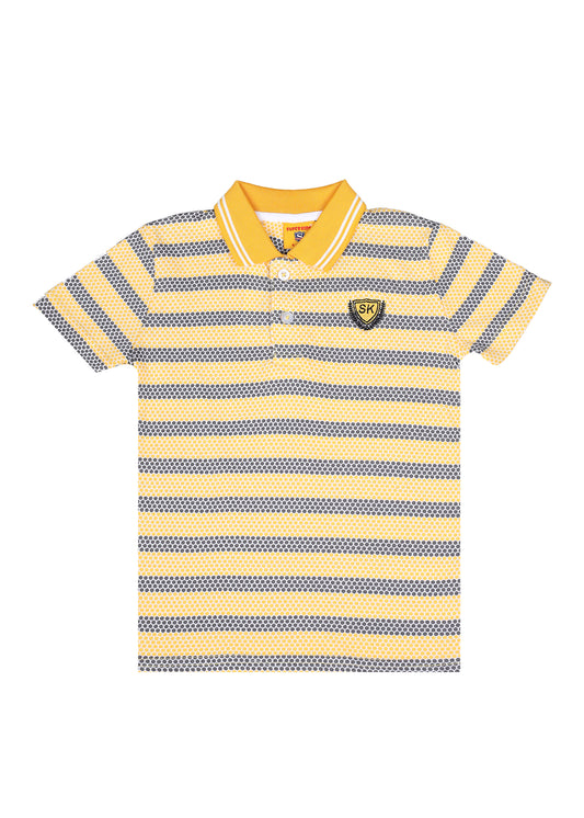 Printed Yellow Polo Shirt