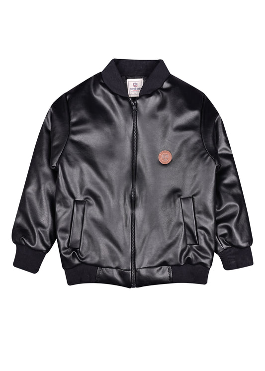 Plain Black Authentic Leather Jacket