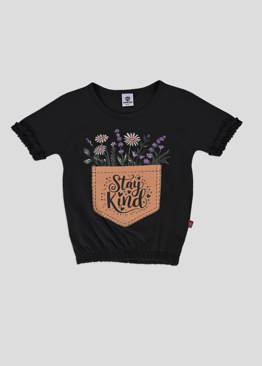 Floral Black T-Shirt
