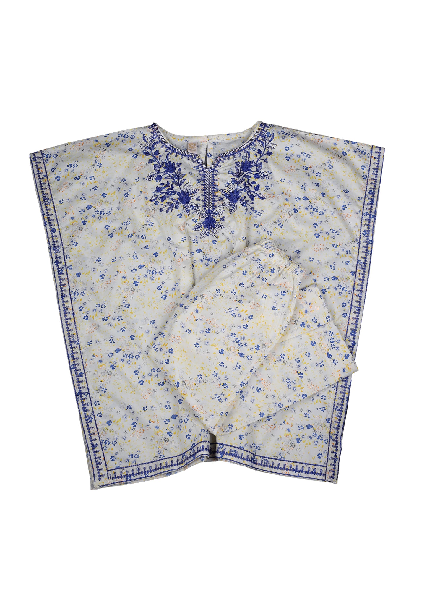 Embroidered Kaftan With Trouser