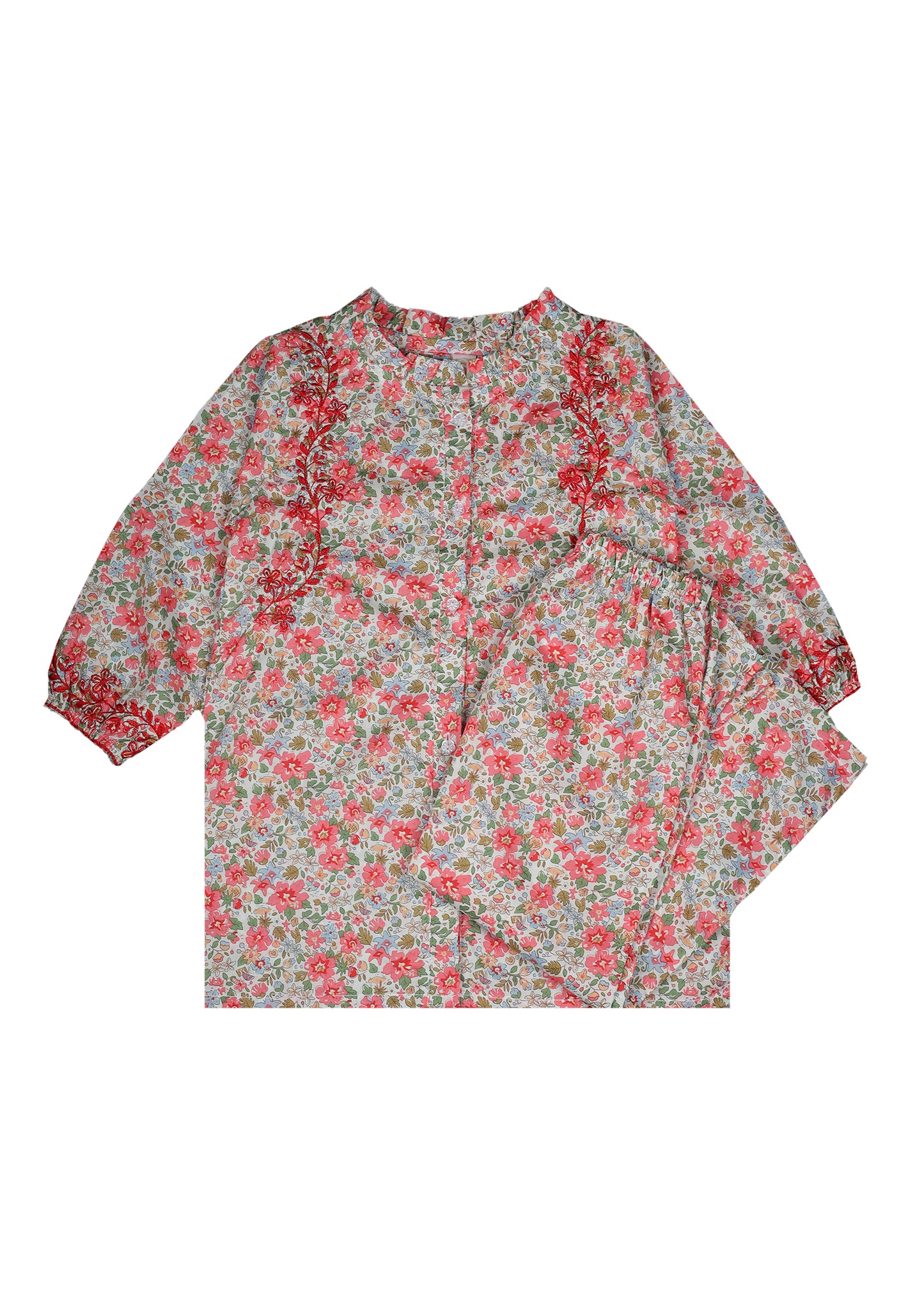 Embroidered Kameez With Loose Trouser