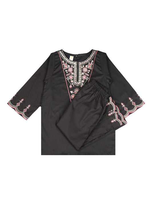 Embroidered Kameez With Loose Trouser