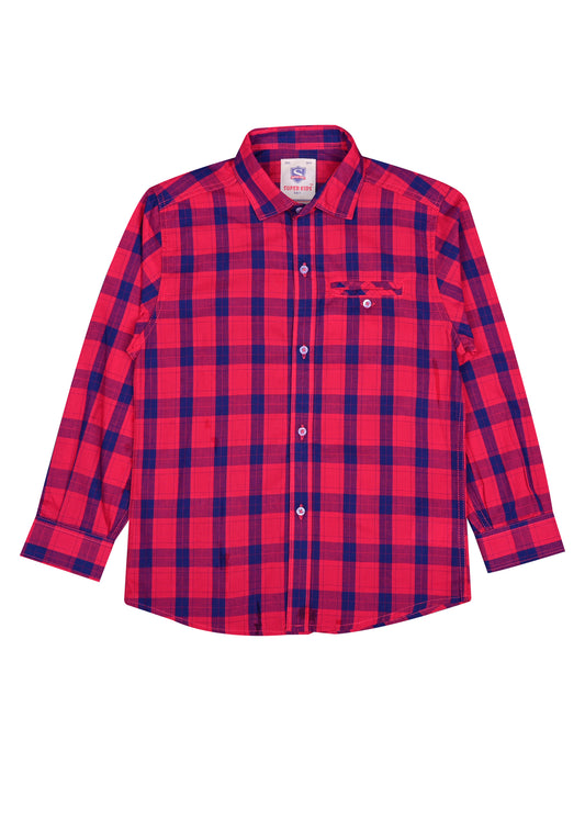 Checked Red Casual Shirt