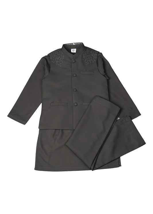 Boy's Embroidered Shalwarsuit&Waistcoat