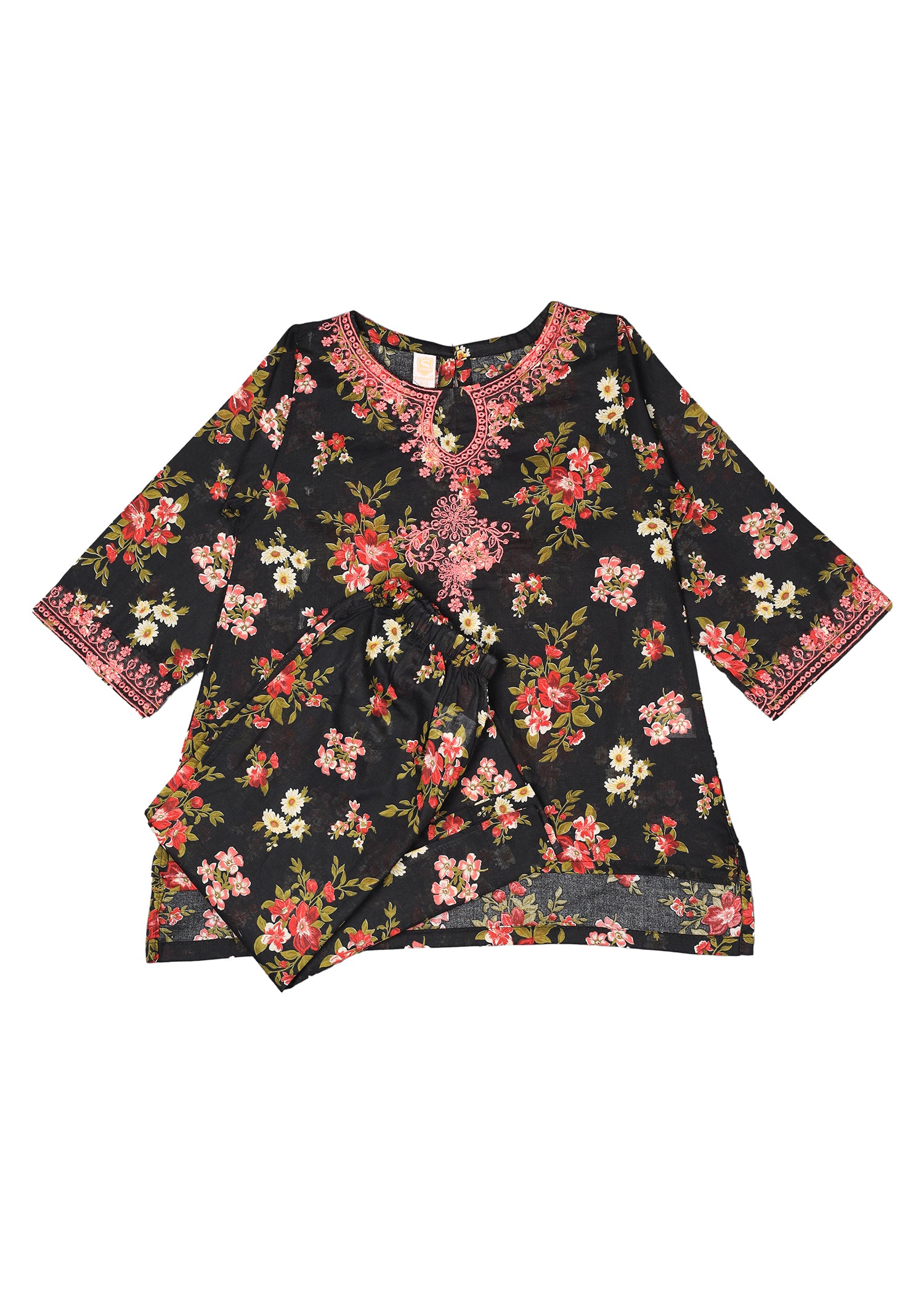 Embroidered Kameez With Loose Trouser