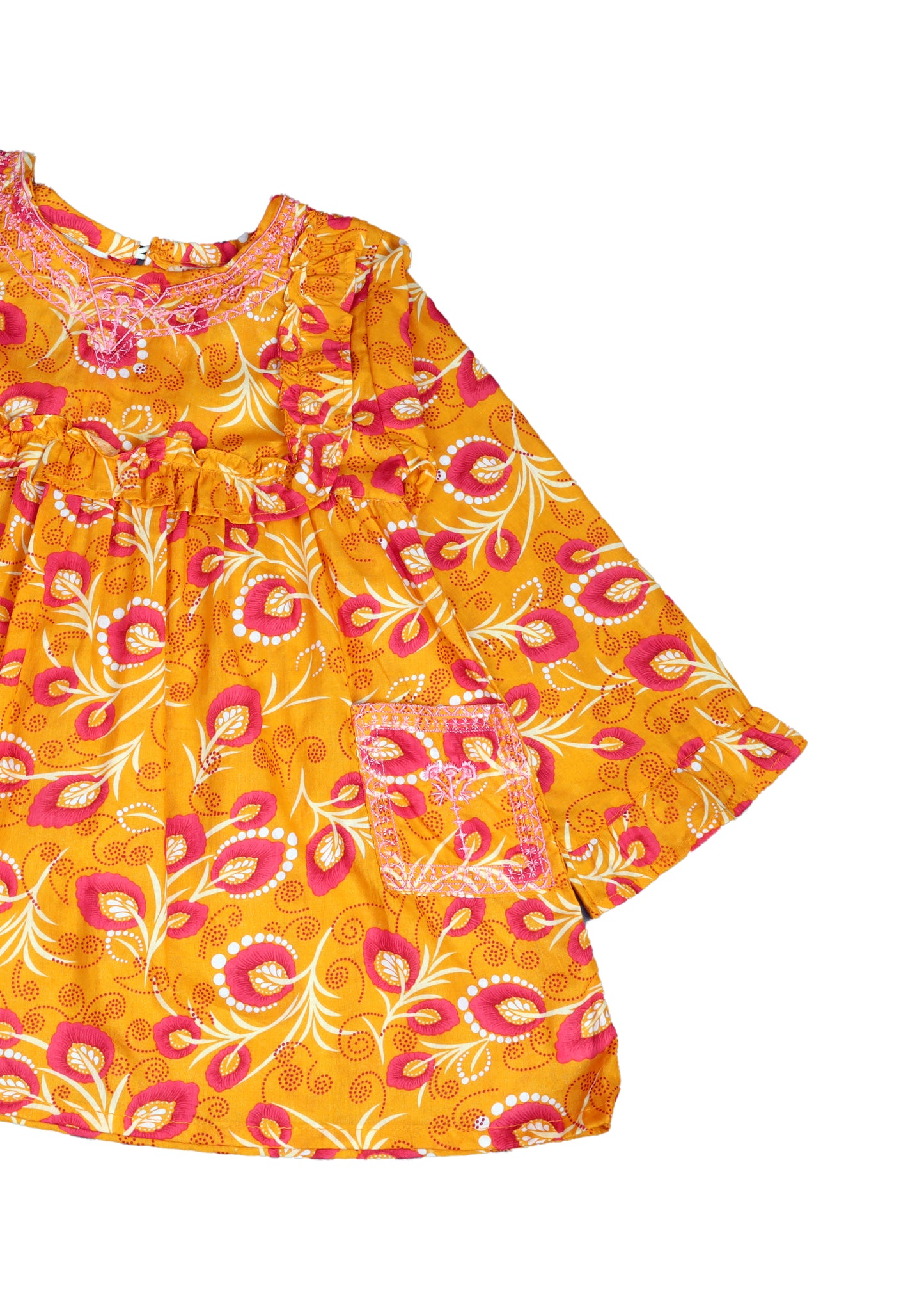 Printed Top Mustard