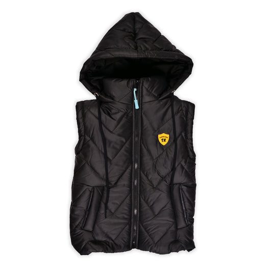 Hooded Sleeveless Puffer Jacket