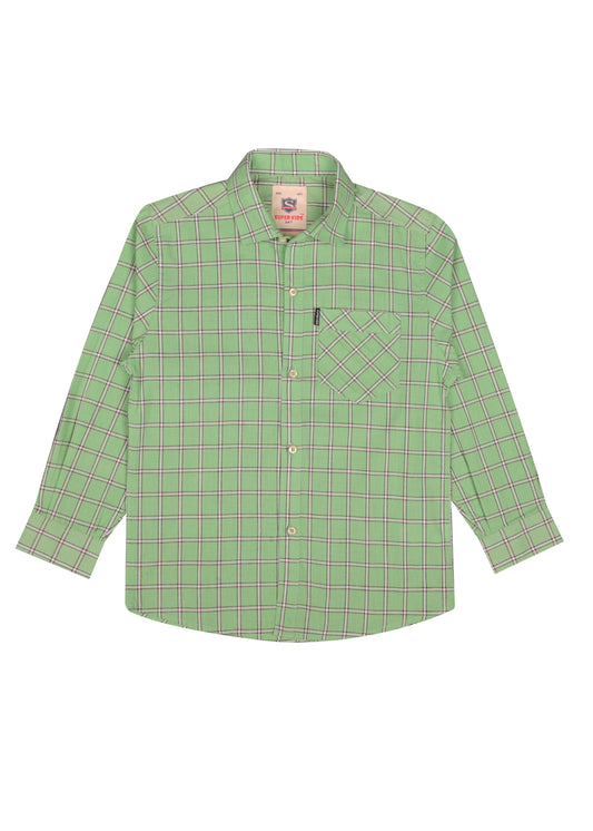 Checked Sea Green Casual Shirt