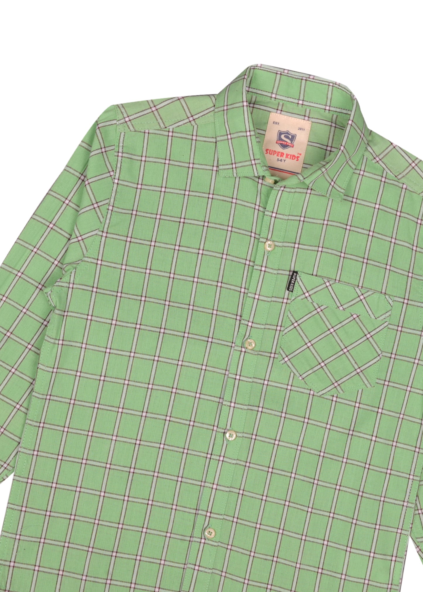 Checked Sea Green Casual Shirt