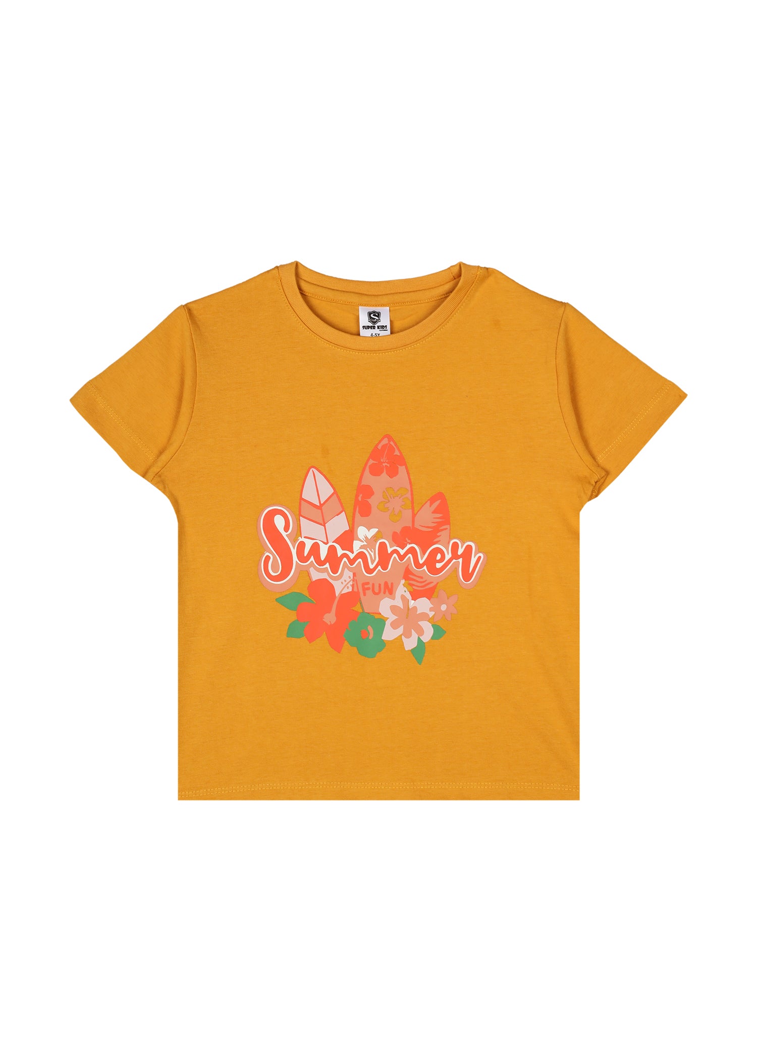 Summer Fun Grapic Mustard T-Shirt