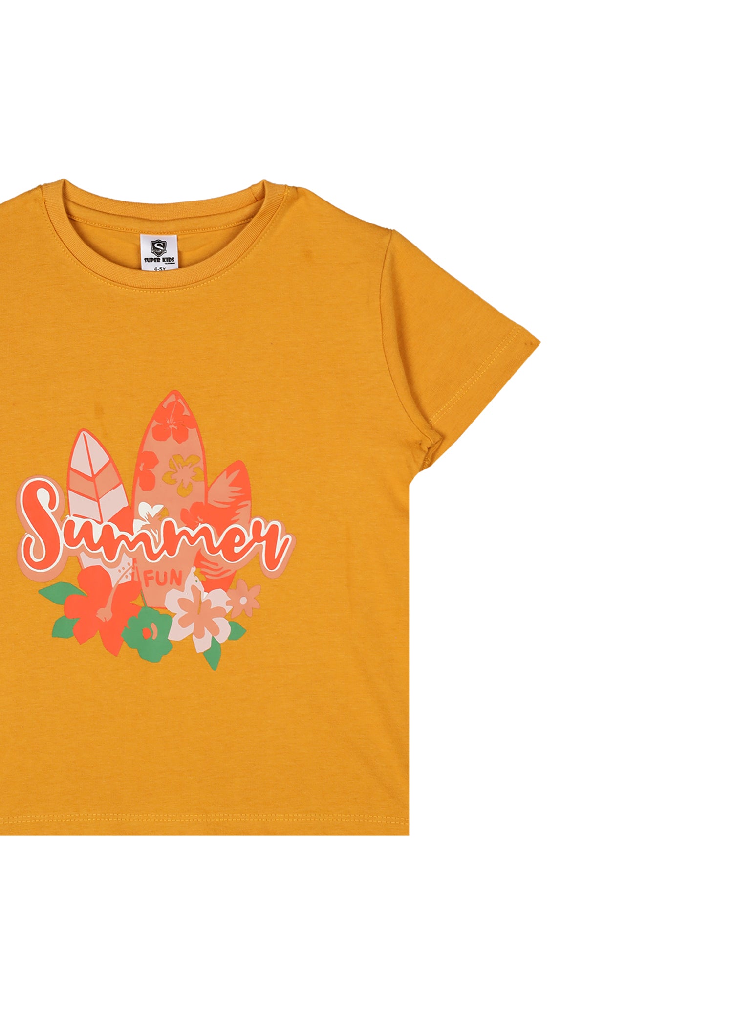 Summer Fun Grapic Mustard T-Shirt