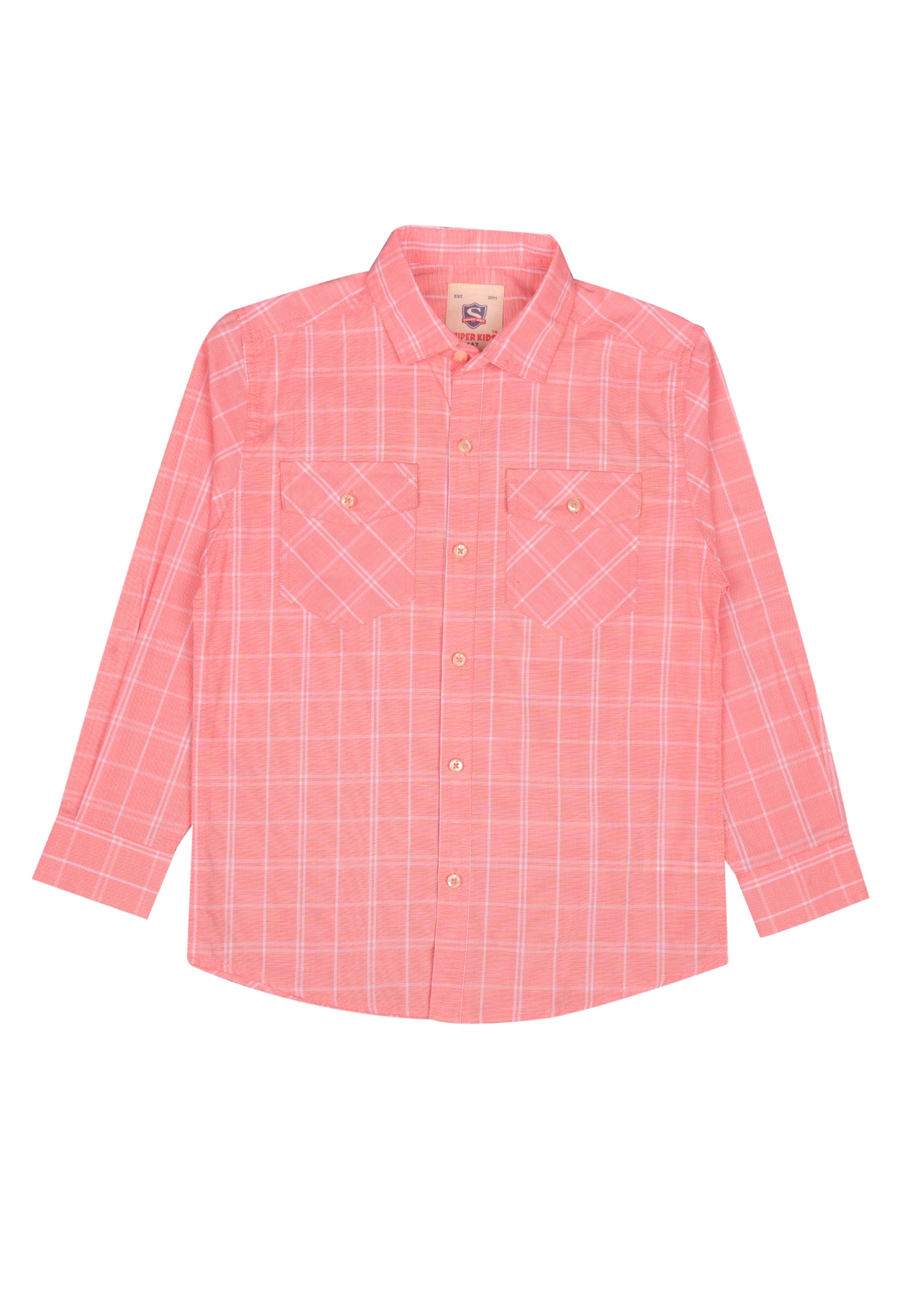 Double Pocket Pink Casual Shirt