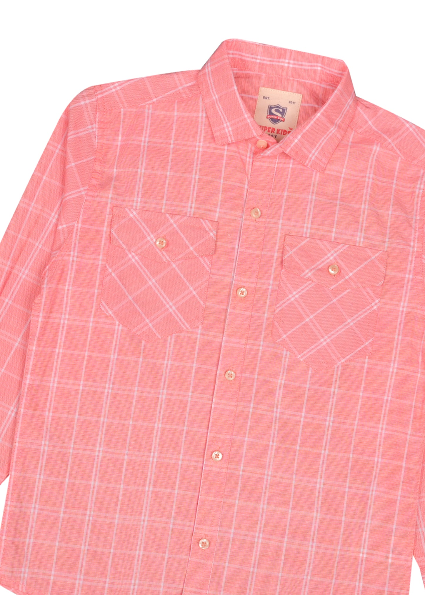 Double Pocket Pink Casual Shirt
