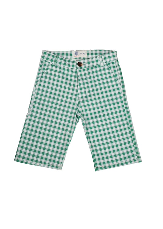 Kid's Checked Cotton Short