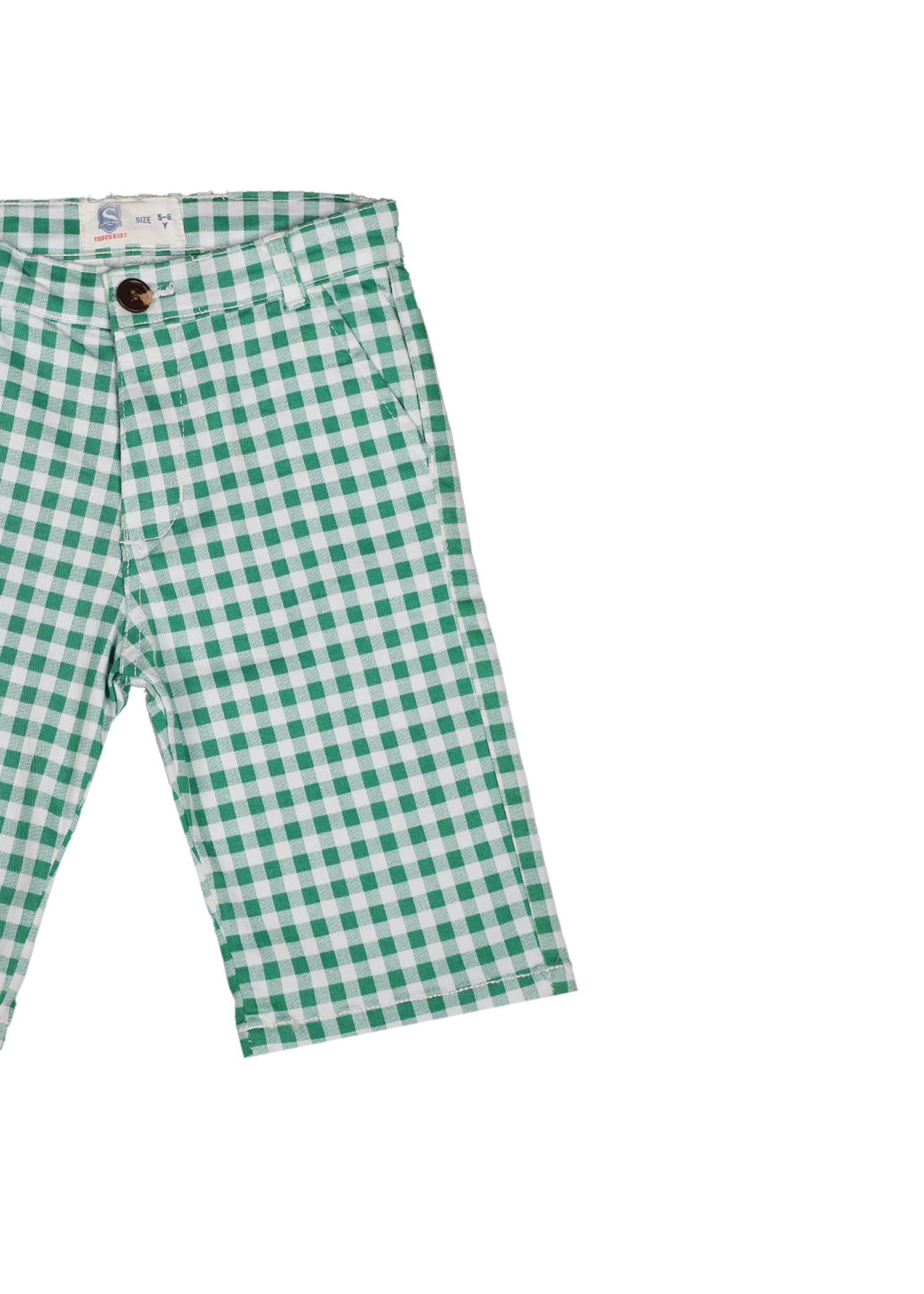 Kid's Checked Cotton Short