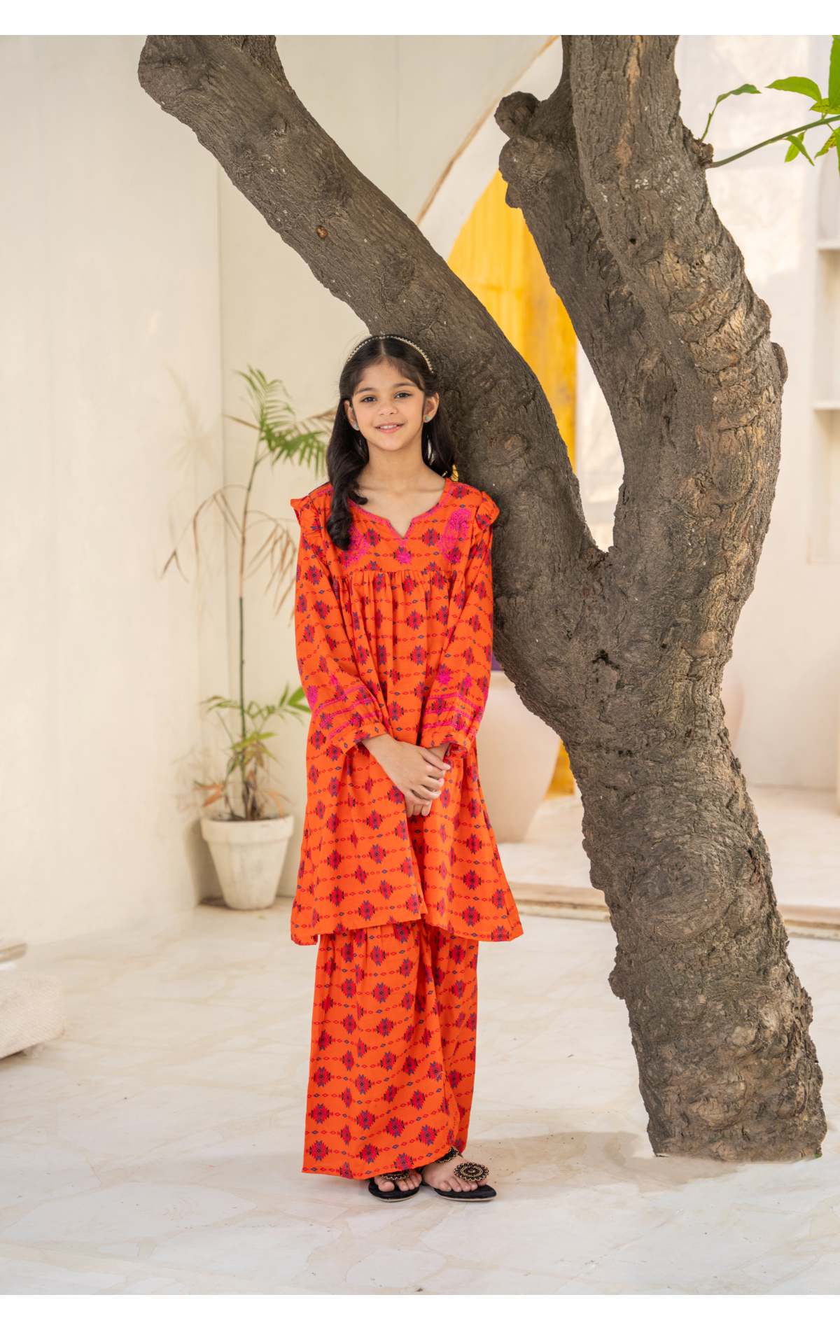 Embroidered Frock With Gharara