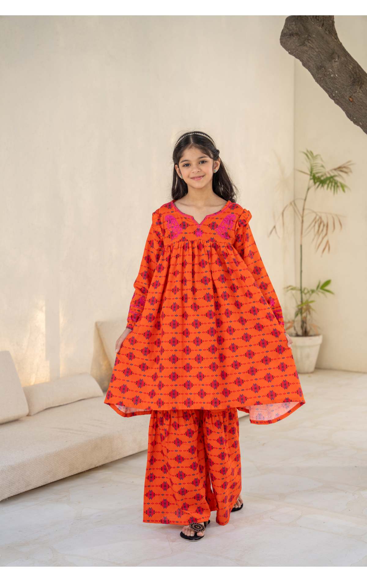 Embroidered Frock With Gharara