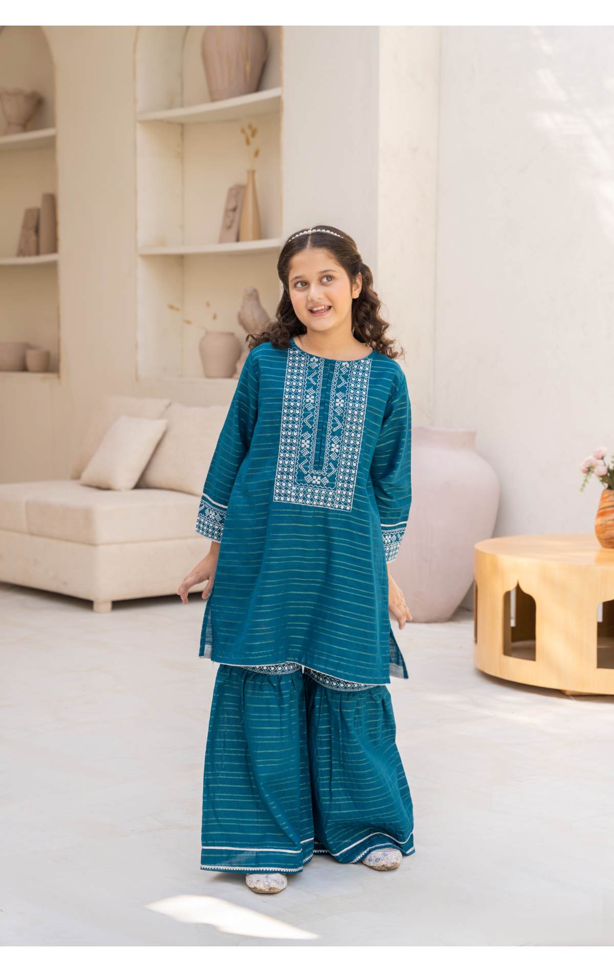 Embroidered Kameez & Gharara