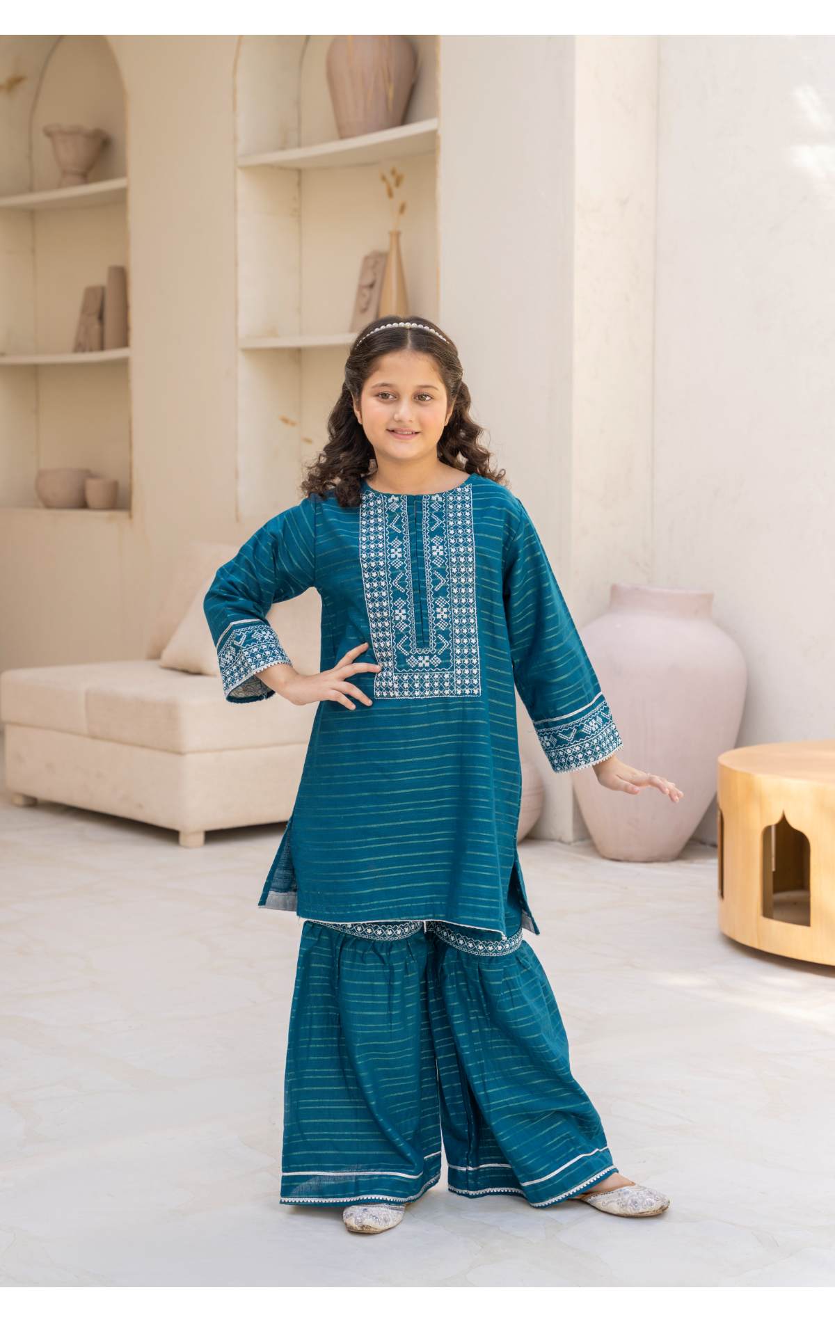 Embroidered Kameez & Gharara
