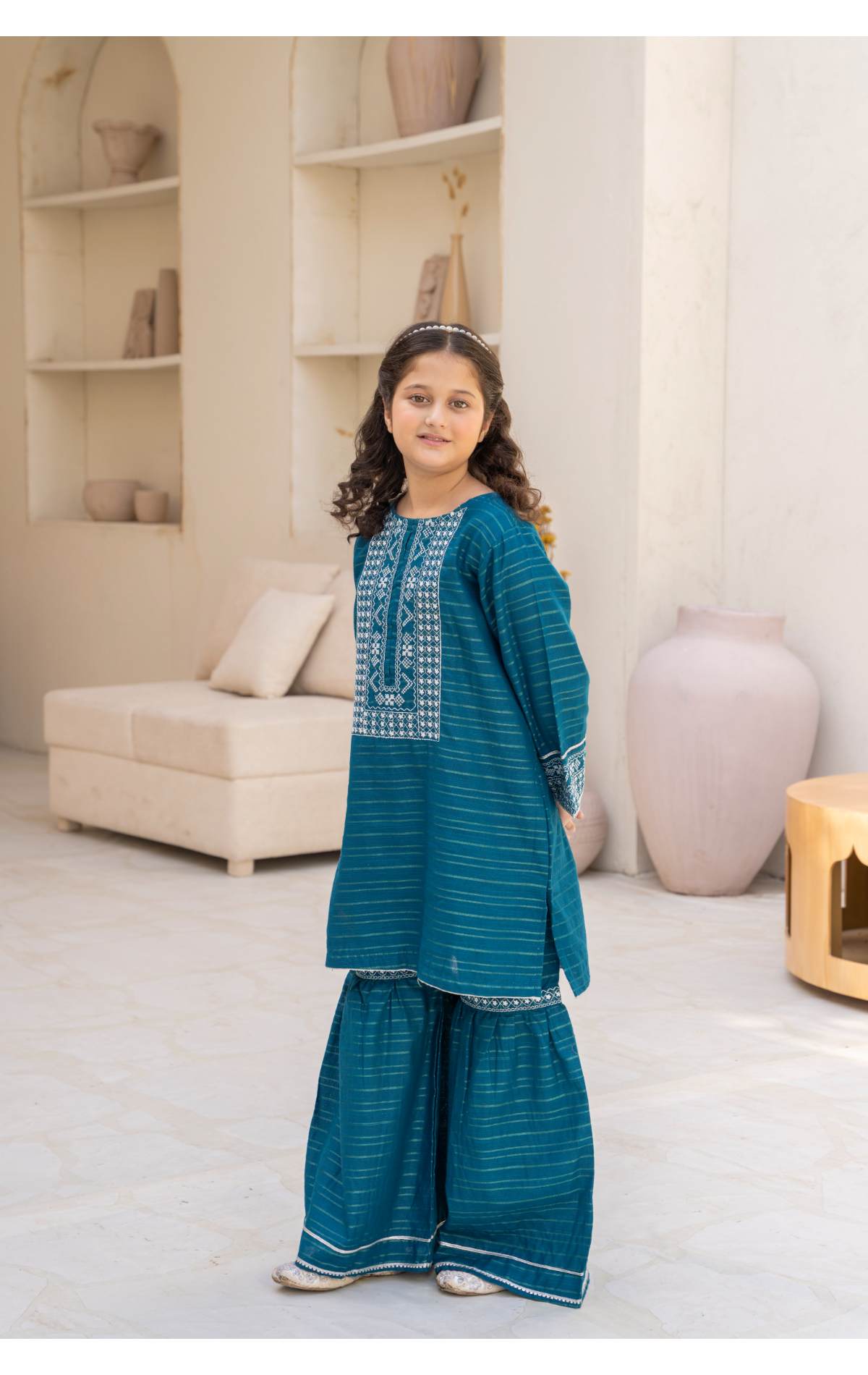 Embroidered Kameez & Gharara