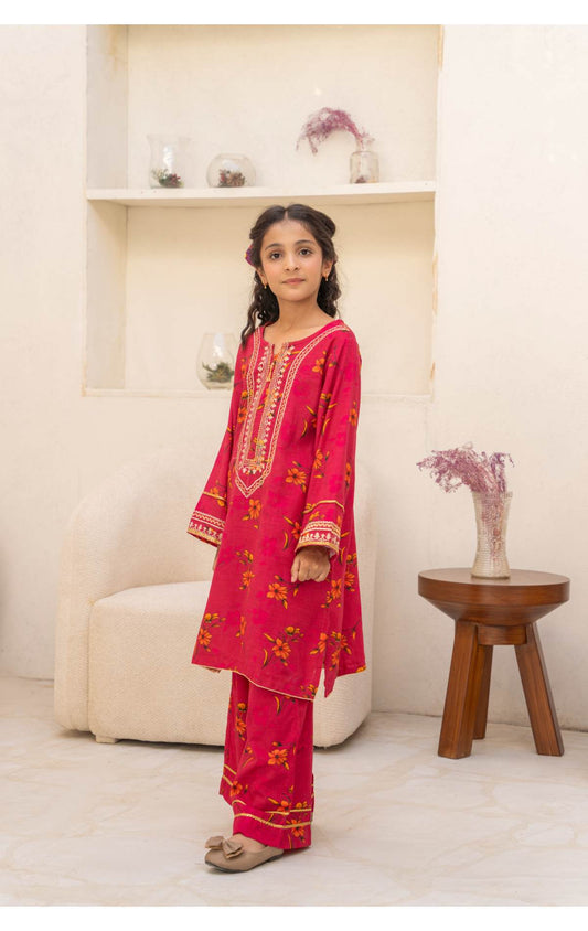 Floral Embroidered Kameez With Flapper