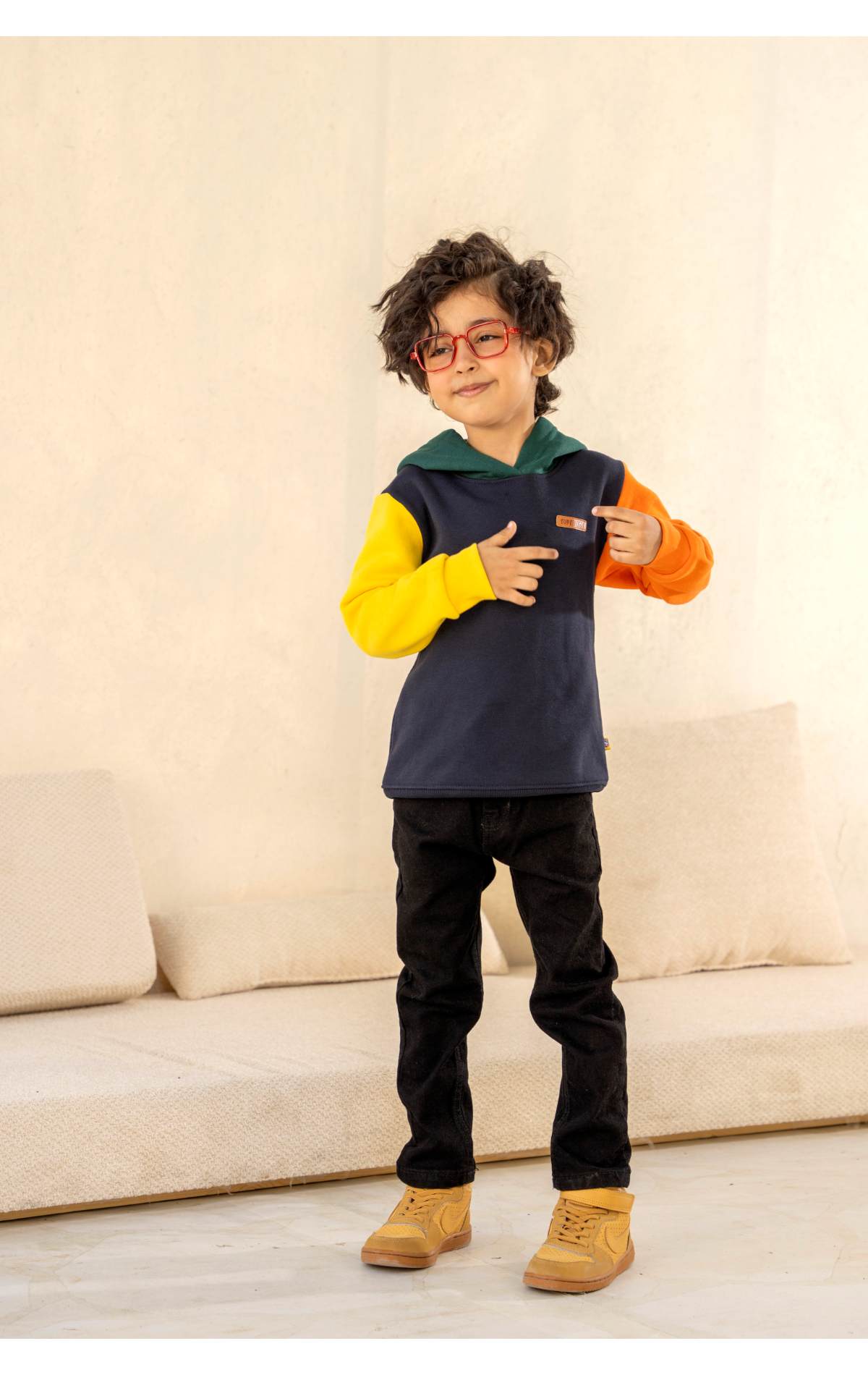 Pullover Color Block Hoodie