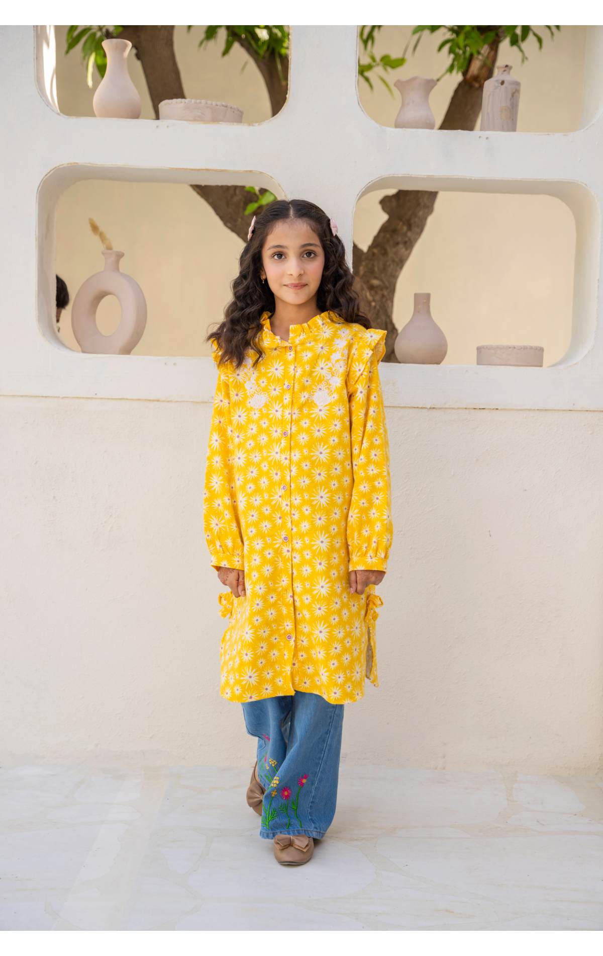 Yellow Embroiderd Top