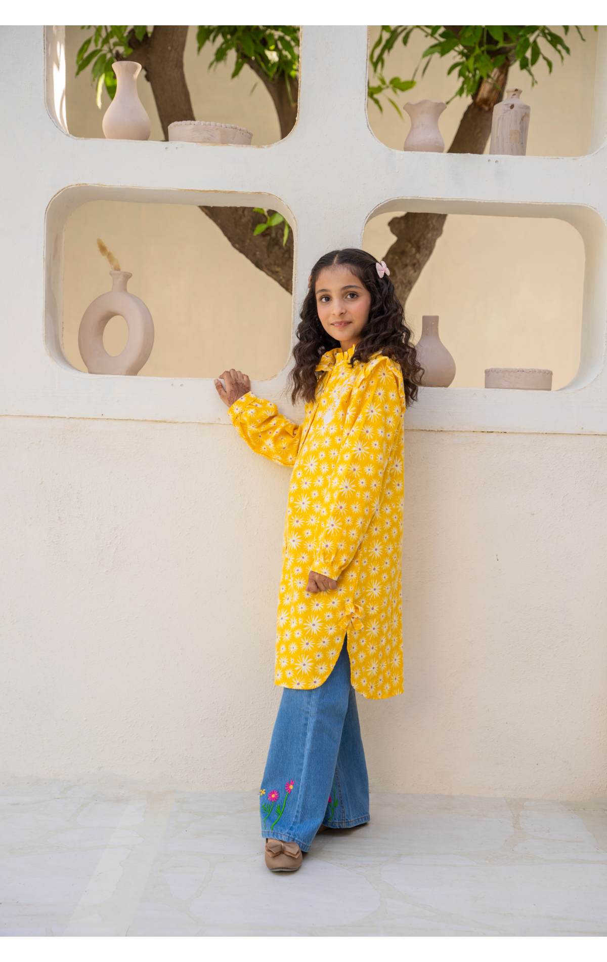 Yellow Embroiderd Top