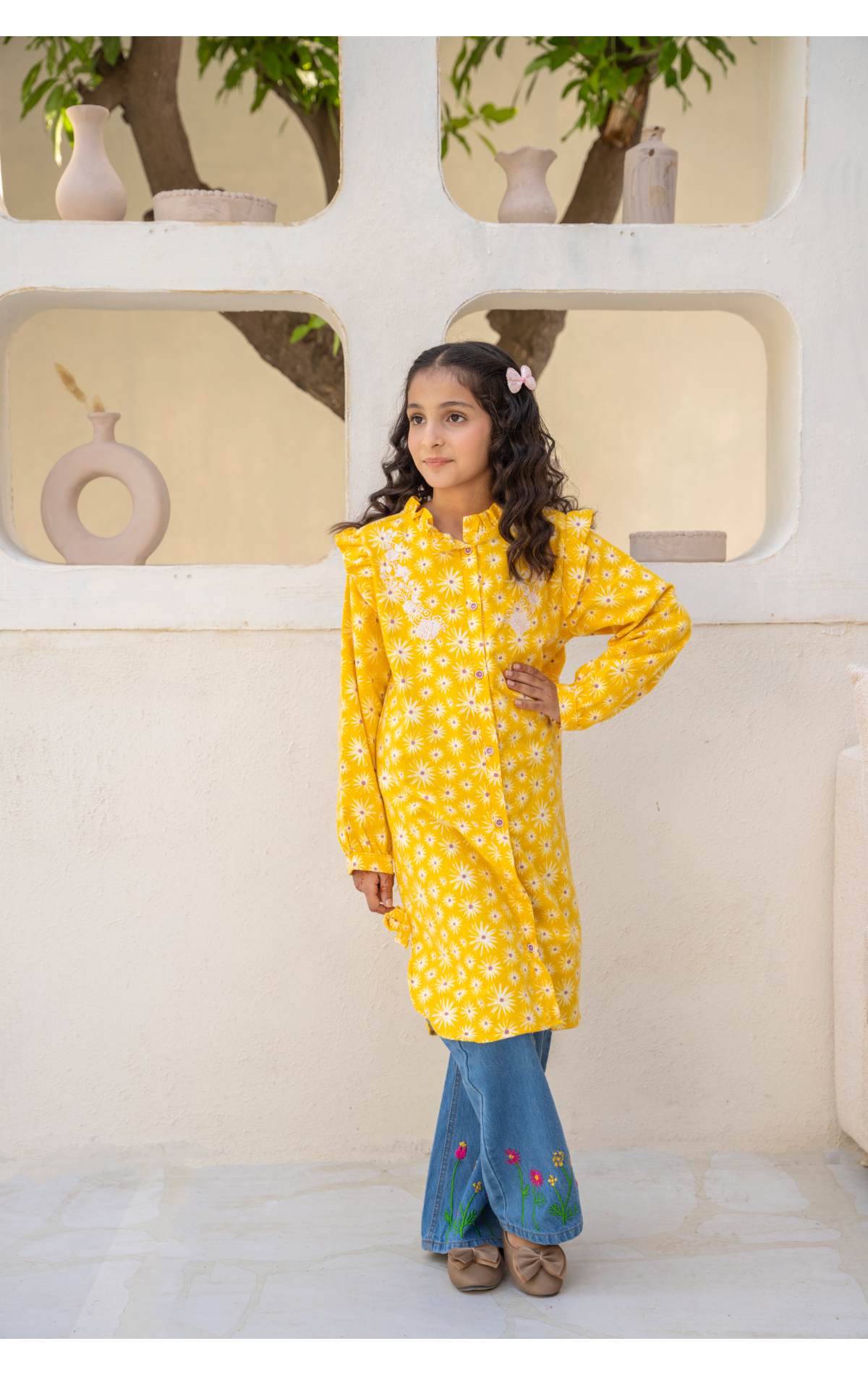 Yellow Embroiderd Top