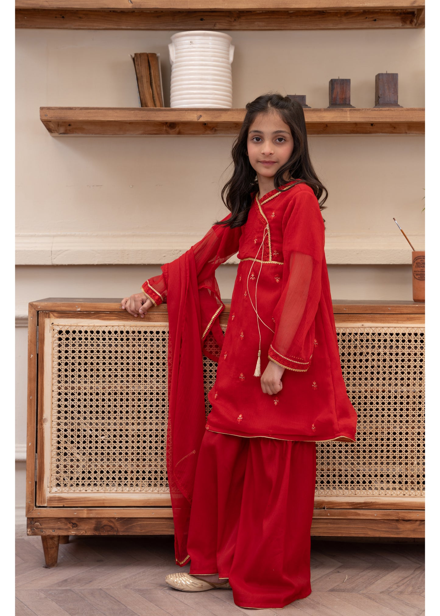 Embelliahed Kameez,Trouser & Dupatta