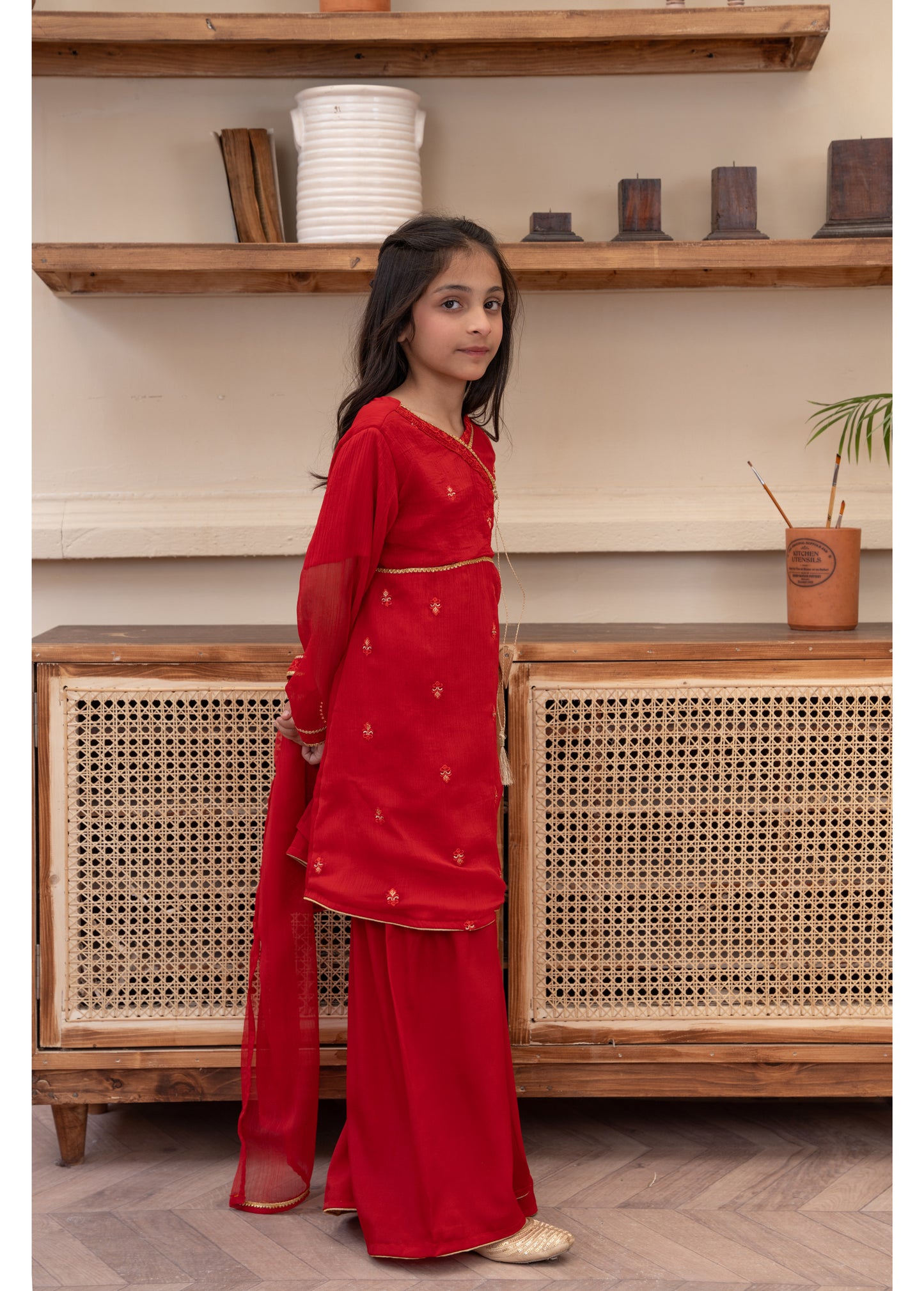 Embelliahed Kameez,Trouser & Dupatta
