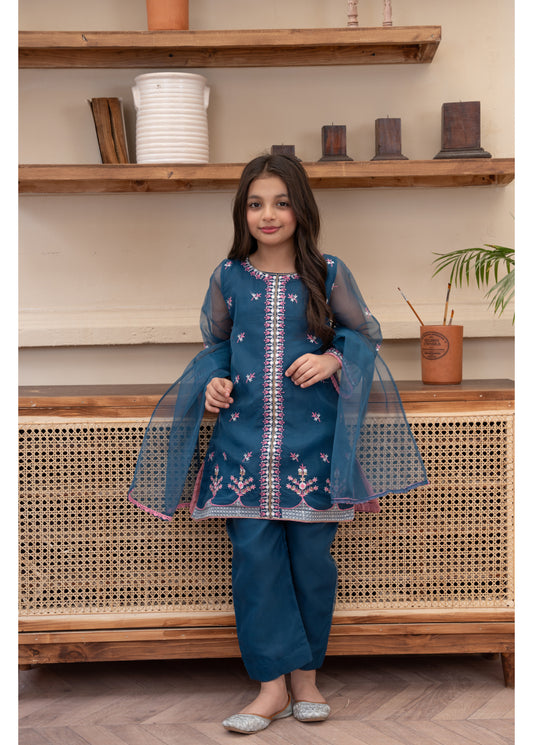 Embelliahed Kameez,Trouser & Dupatta