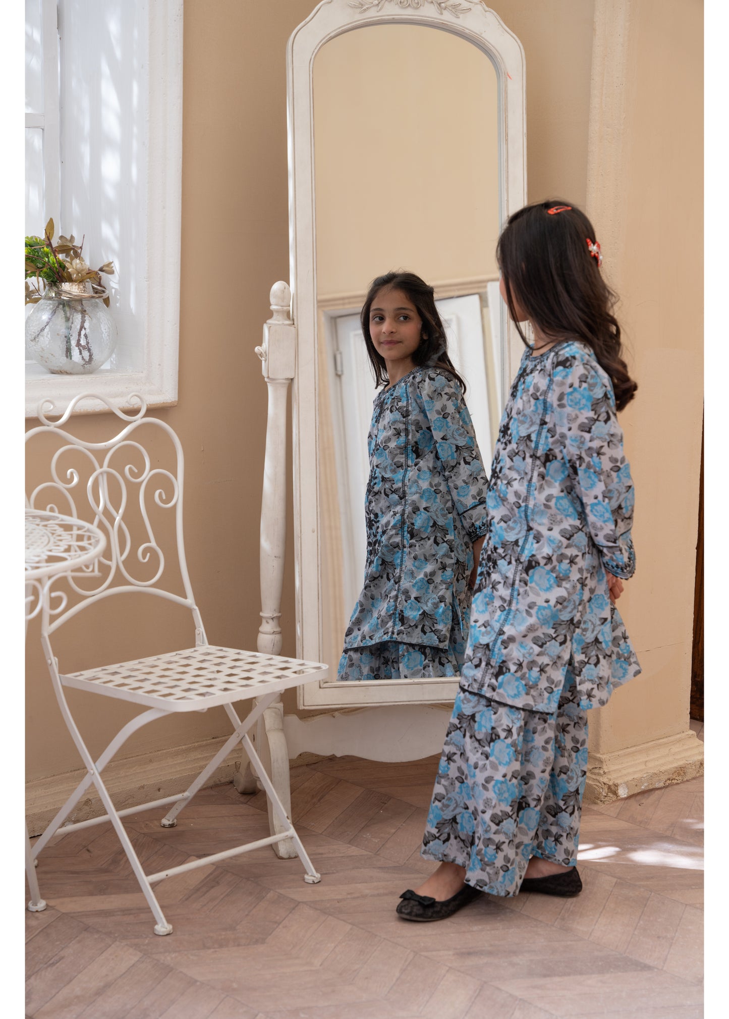 Printed Embroidered Kameez With Gharara