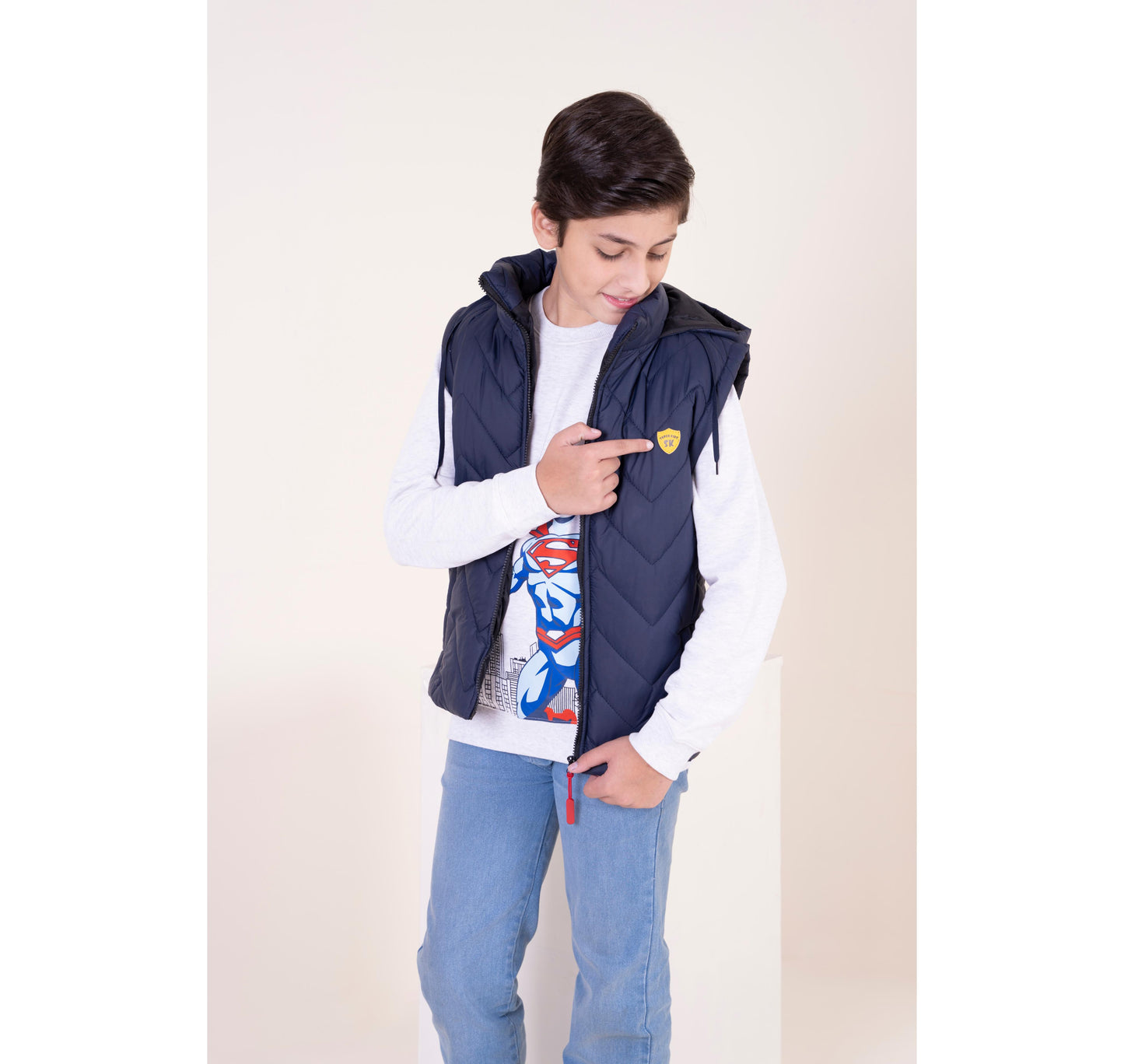 Hooded Sleeveless Puffer Jacket